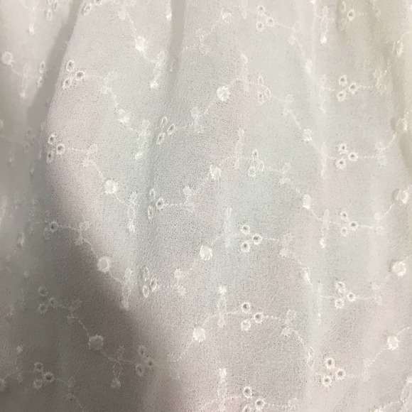 Free People Georgette Eyelet Top Sz XS Sheer Lace Blouse Boho Style - Picture 10 of 15